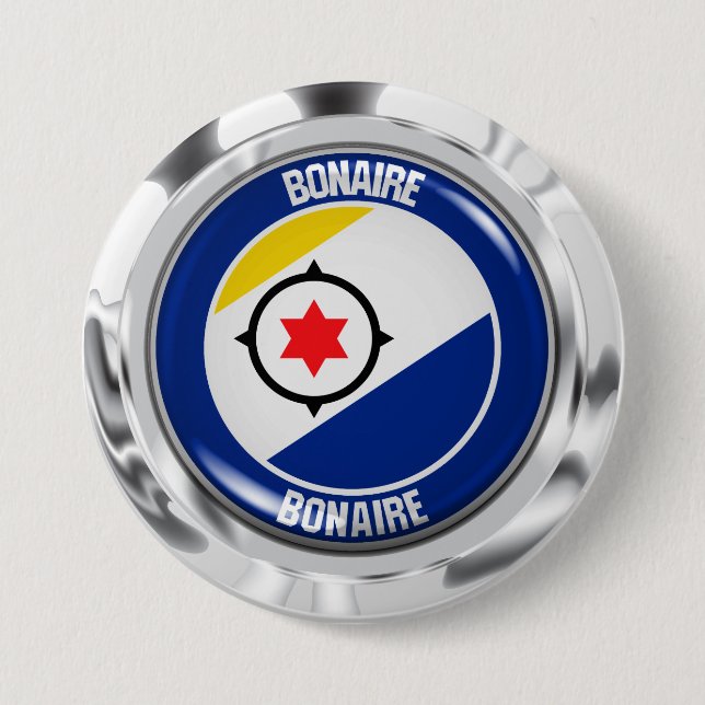 Bonaire Round Emblem Knapp (Framsida)