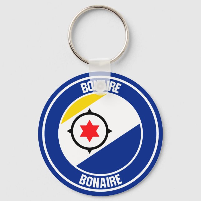 Bonaire Rund emblem Nyckelring (Framsida)