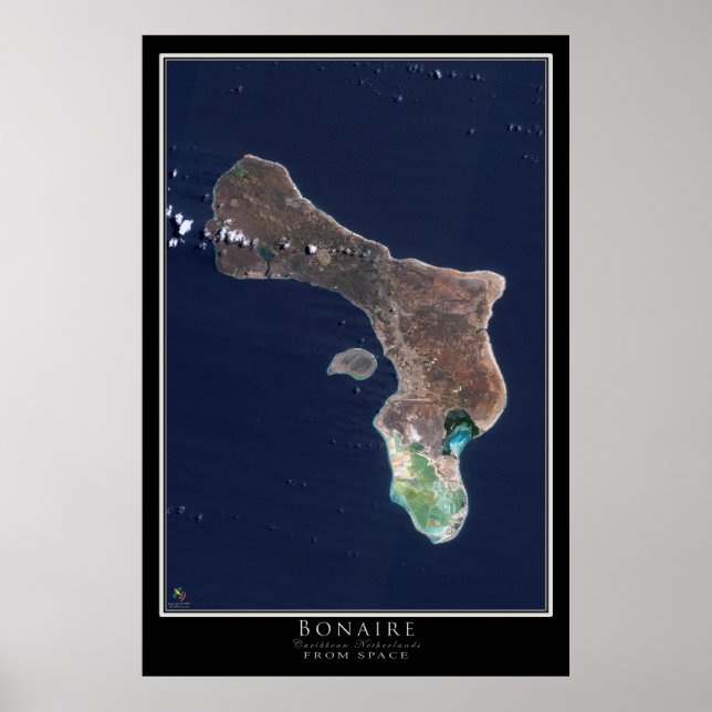 Bonaire Satellite Poster Karta (Framsidan)