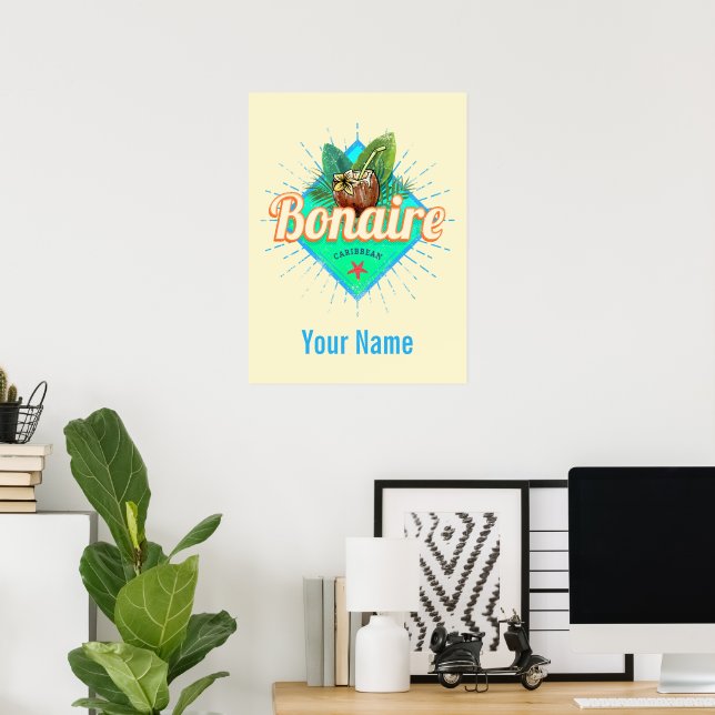 Bonaire Västindien retro-vintagen Poster (Hemmakontoret)