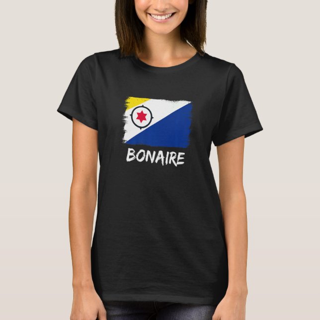 Bonairean Flagga Bonaire T Shirt (Framsida)
