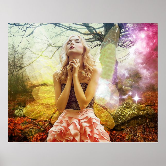 Bönande ängel Affisch Vacker konst och färger (Framsidan)