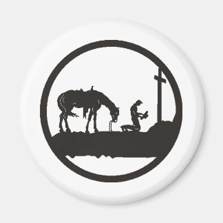 bönande cowboy magnet