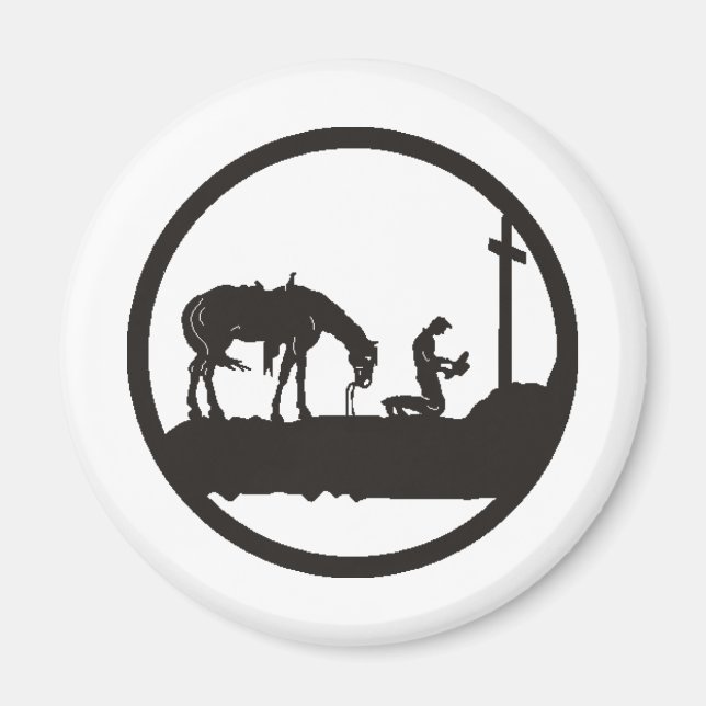 bönande cowboy magnet (Framsidan)