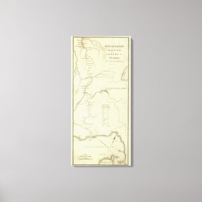 Bonapartes rutt från Elba till Paris Canvastryck (Framsida)