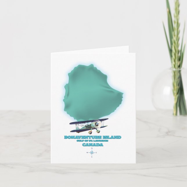 Bonaventure Island Kanada karta Helgkort (Framsida)