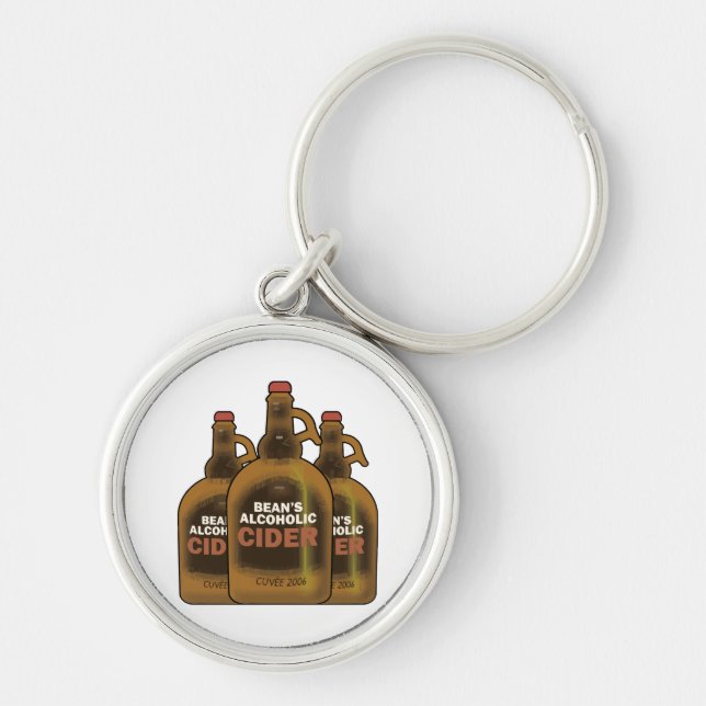 Böncider Rund Silverfärgad Nyckelring (Framsidan)