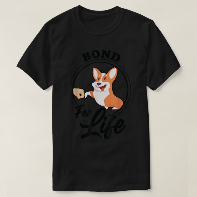 Bond för livet Corgi Pappa T Shirt (Design framsida)