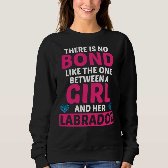 Bond mellan flicka och hennes labrador Cute Hund T Shirt (Framsida)