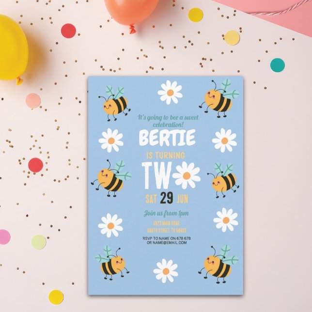 Böndagens inbjudan till Party Blue Daisy 2 2 (Skapare uppladdad)