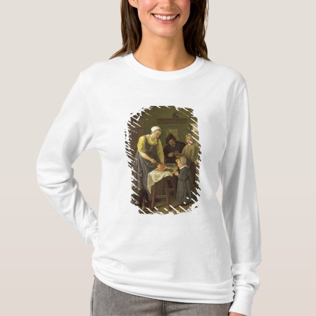 Bondaktig familj på måltid, c.1665 t-shirt (Framsida)