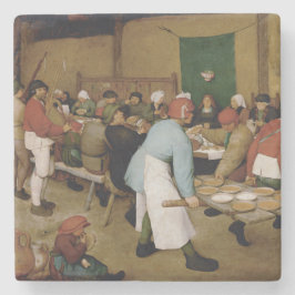 Bondaktigt bröllop av Pieter Bruegel fläderen Underlägg Sten