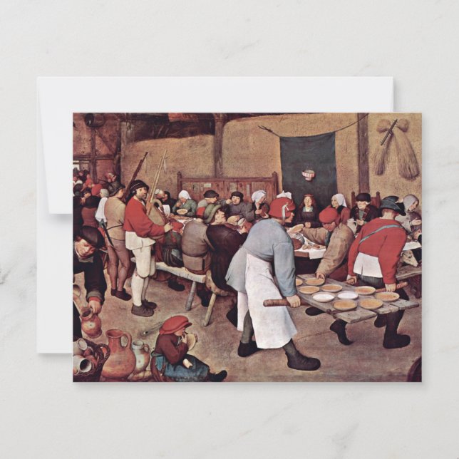 Bondbröllop av Bruegel d.ä. Pieter Inbjudningar (Framsida)