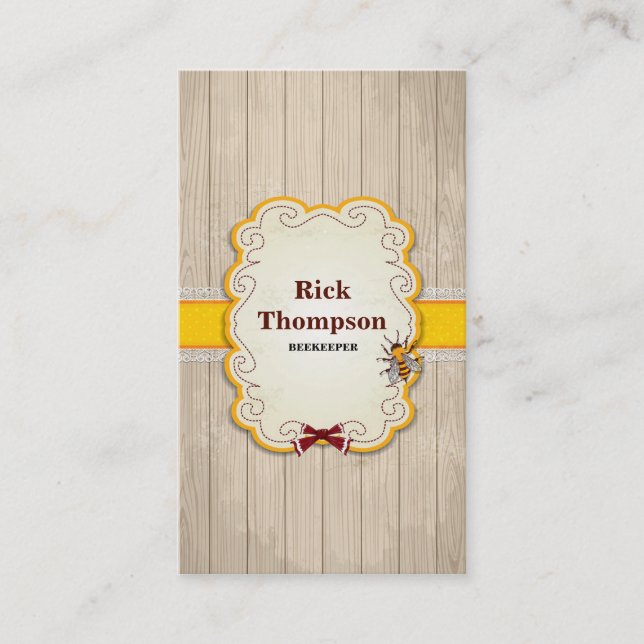 Bonde för lantgård för honungsäljare-/Beekeeperbi Visitkort (Framsida)