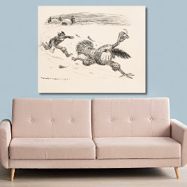 Bonde jagar kalkon - William Walker Canvastryck