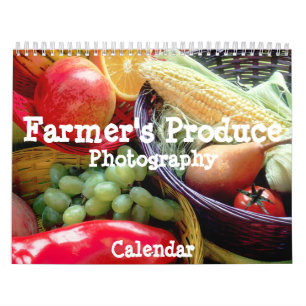 Bonde kalender för jordbruksprodukterfotografi