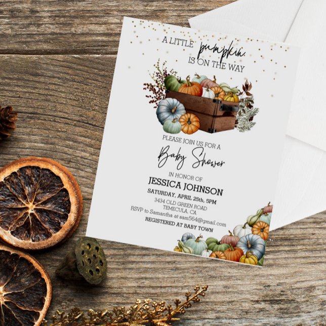 Bonde Little Pumpkin Watercolor Baby Shower (Skapare uppladdad)