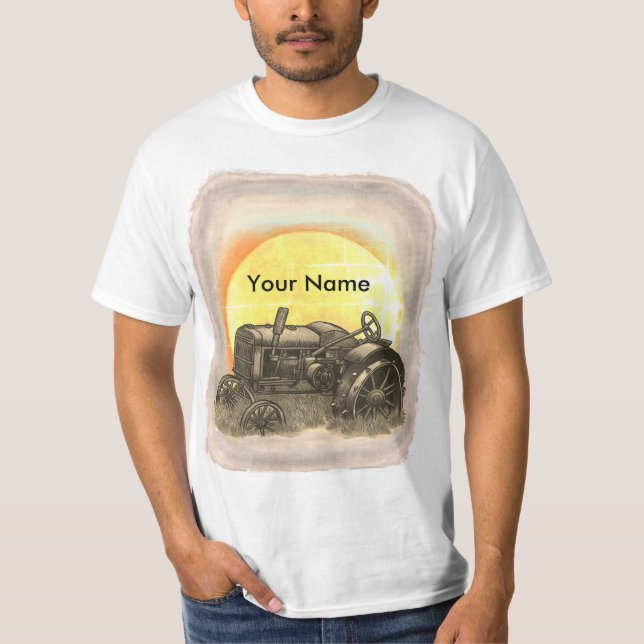 Bonde Ut Till Betes Traktor T Shirt (Framsida)