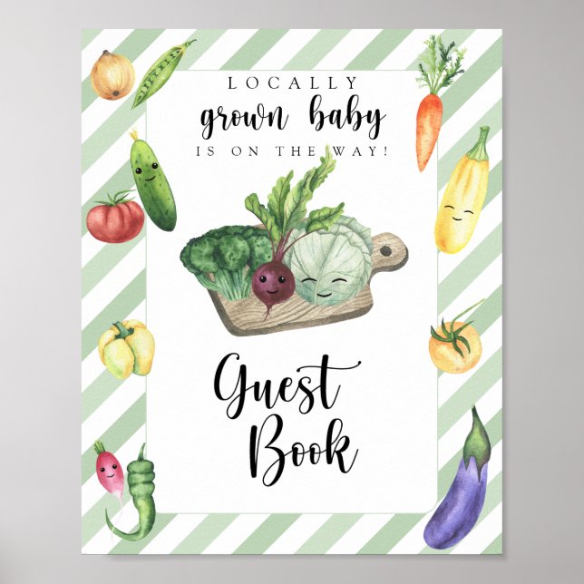 bondemarknad baby shower - gästbok poster (Framsidan)
