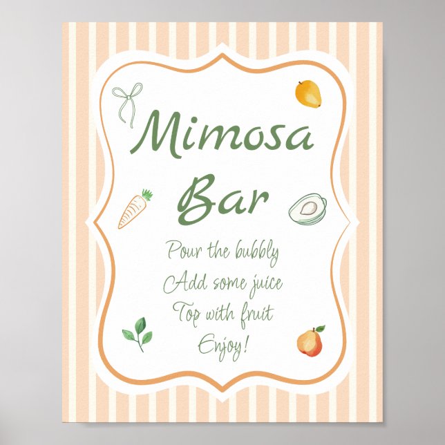 Bondemarknad Bröllopsfest Mimosa Bar Poster (Framsidan)