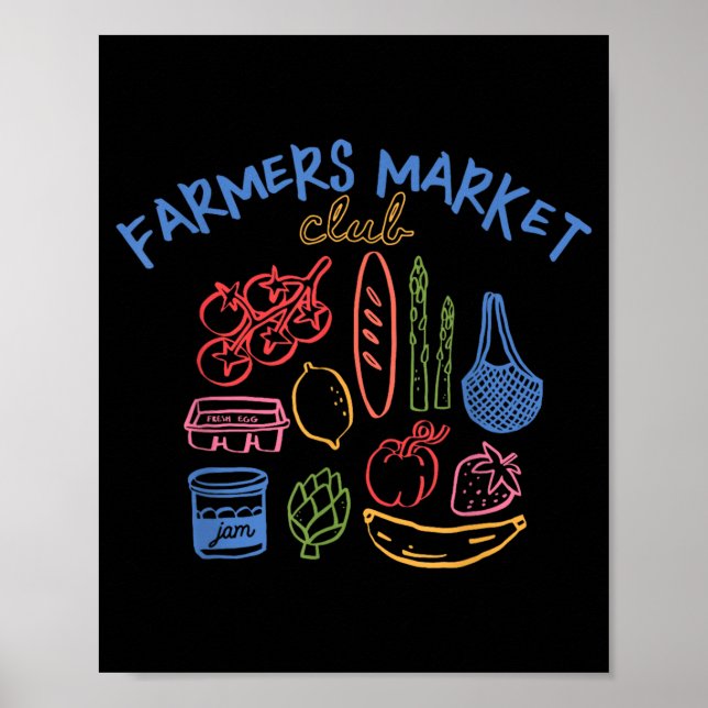 Bondemarknad Frukt Grönsak Estetik Matkultur Poster (Framsidan)