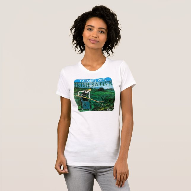BONDENS HUSTRU IRLÄNDSK SATIVA TEE SHIRT (Hel framsida)