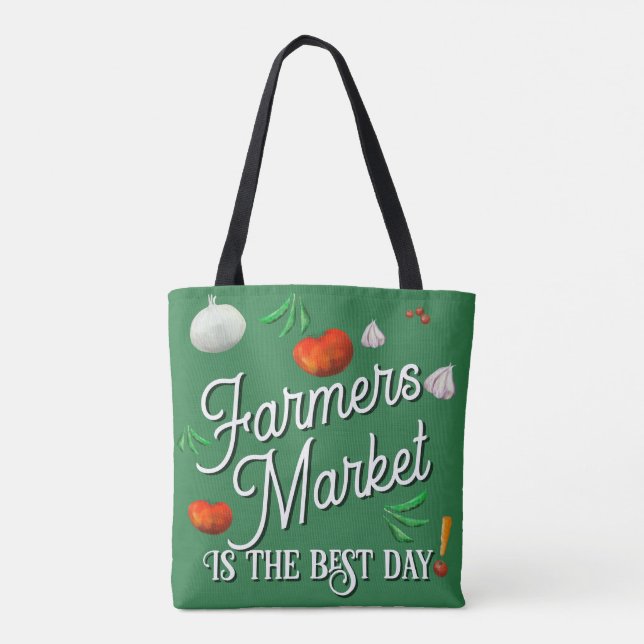 Bondens marknad är den bästa dagen! tygkasse (Baksida)