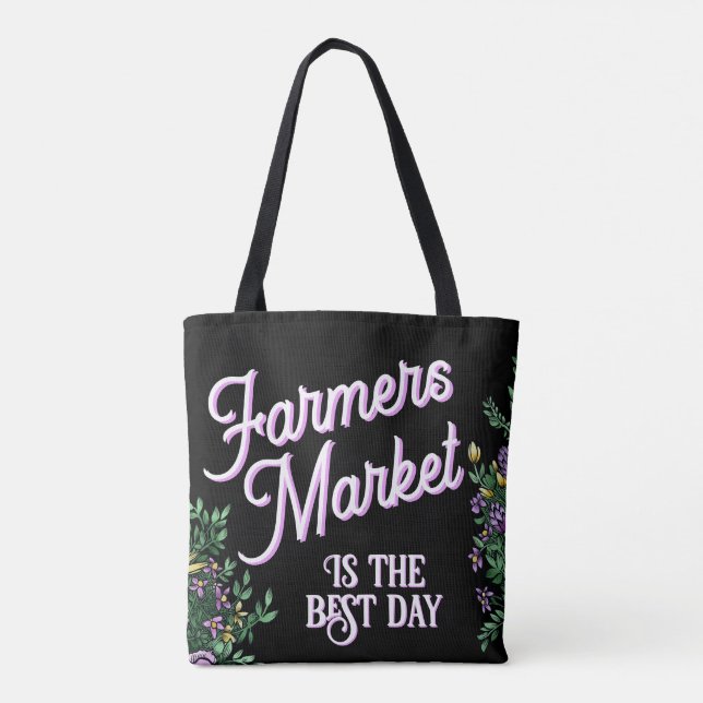 Bondens marknad är den bästa dagen! tygkasse (Baksida)