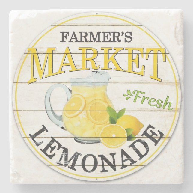 Bondens Marknad Färsk Citronläsk Stenunderlägg (Framsidan)