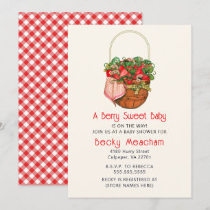 Bondens marknad, frukt Cottagecore, jordgubbe Inbjudningar