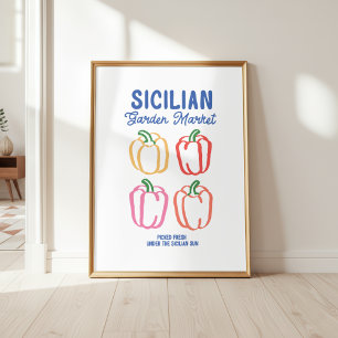 Bondens Marknad Peppar Köksväggkonst Poster