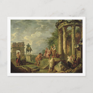 Bönder Amongst romare fördärvar, 1743 (olja på Vykort
