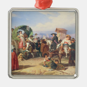 Bönder av Campagnaen, 1860 (olja på kanfas) Julgransprydnad Metall