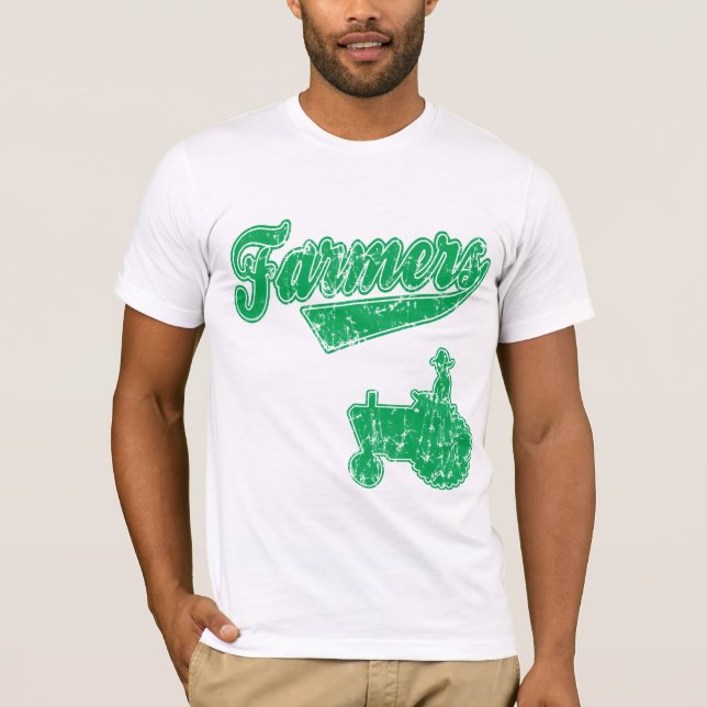 Bönder görar grön traktoren tee (Framsida)