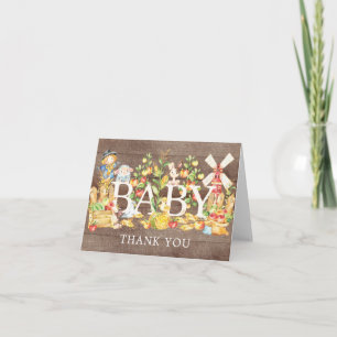 Bönder marknadsför baby showertackkort tack kort