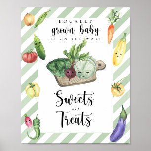 bönder marknadsför babydusch - godis och behandlin poster