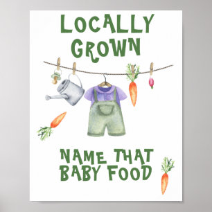bönder marknadsför babydusch - namn den baby maten poster