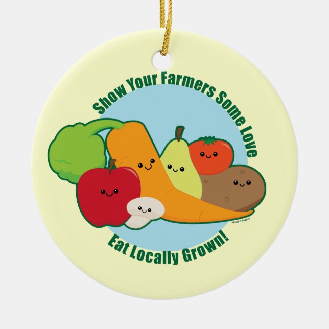 Bönder marknadsför julgransprydnad keramik (Framsidan)