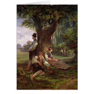 Bönder som tar en siesta, 1841 hälsningskort