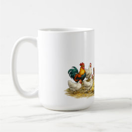 Bondflicka med ägg, söt rustik lantlig konst kaffemugg
