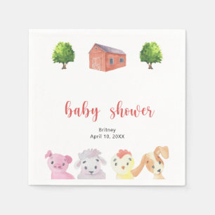 Bondgård baby shower - baby shower pappersservett