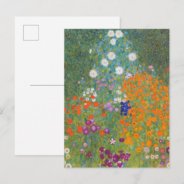 Bondgård (Bauerngarten)  Gustav Klimt Liten Vykort (Fram/baksida)