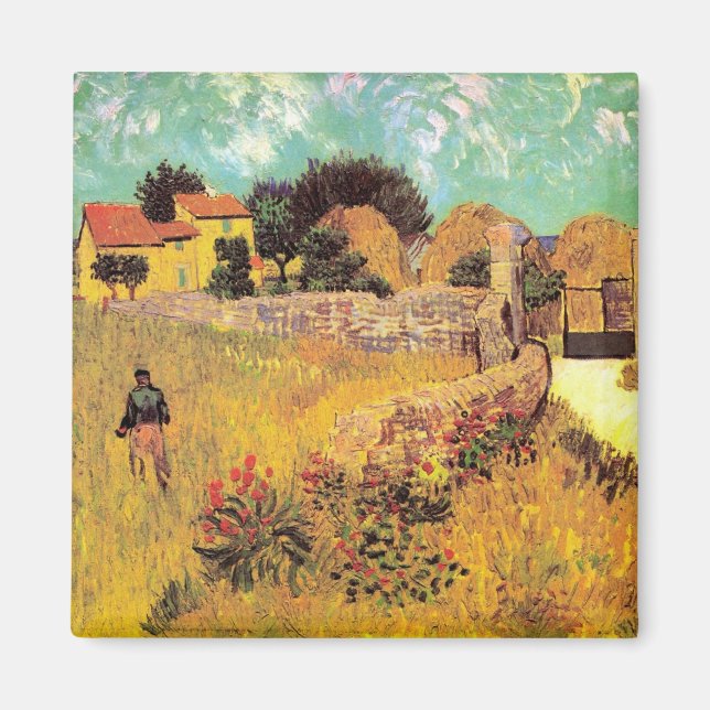 Bondgård i Provence av Vincent van Gogh Magnet (Framsidan)