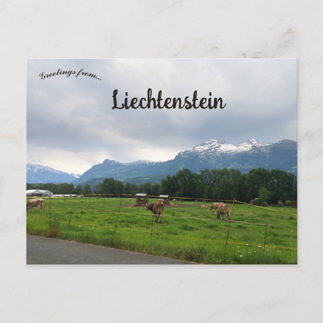 Bondgård i Vaduz Liechtenstein Vykort (Framsida)