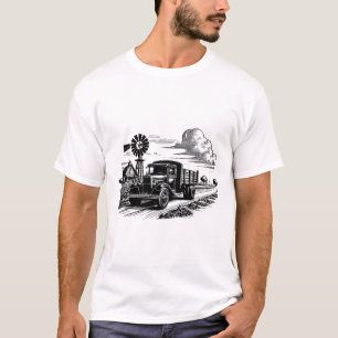 Bondgård Lastbil väderkvarn Lantbrukare Konst tusc T Shirt