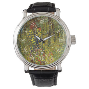 Bondgård med krucifix av Gustav Klimt Armbandsur