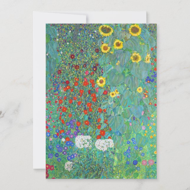 Bondgård med solrosor av Gustav Klimt Julkort (Framsida)