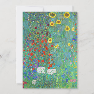 Bondgård med solrosor av Gustav Klimt Julkort
