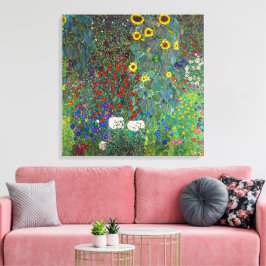 Bondgård med solrosor | Gustav Klimt | Canvastryck