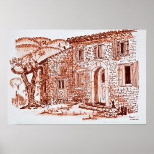 Bondgård Nära Grasse Provence, Frankrike Poster